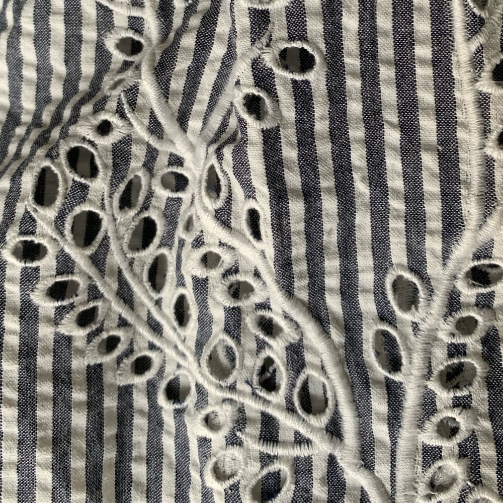 NWT Tory Burch Runway Striped Eyelet Embroidered Cotton Midi Dress Sz 4 - Picture 12 of 16